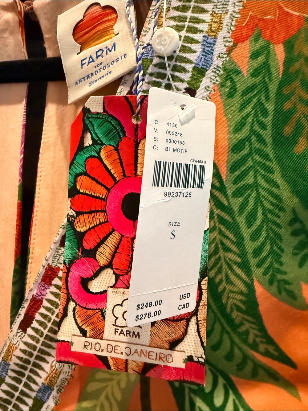 FARM Rio Patchwork Floral Maxi Dress in Blue, Coral, Lavender, Green - Picture 5 of 10